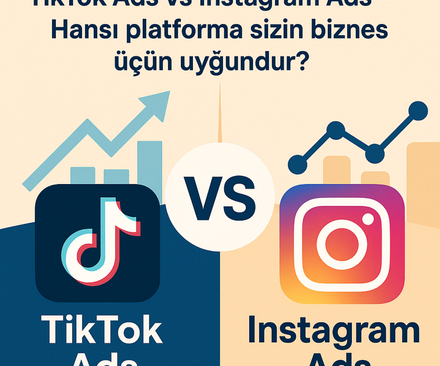 TikTok və Instagram reklamlarının müqayisəsini göstərən vizual qrafik