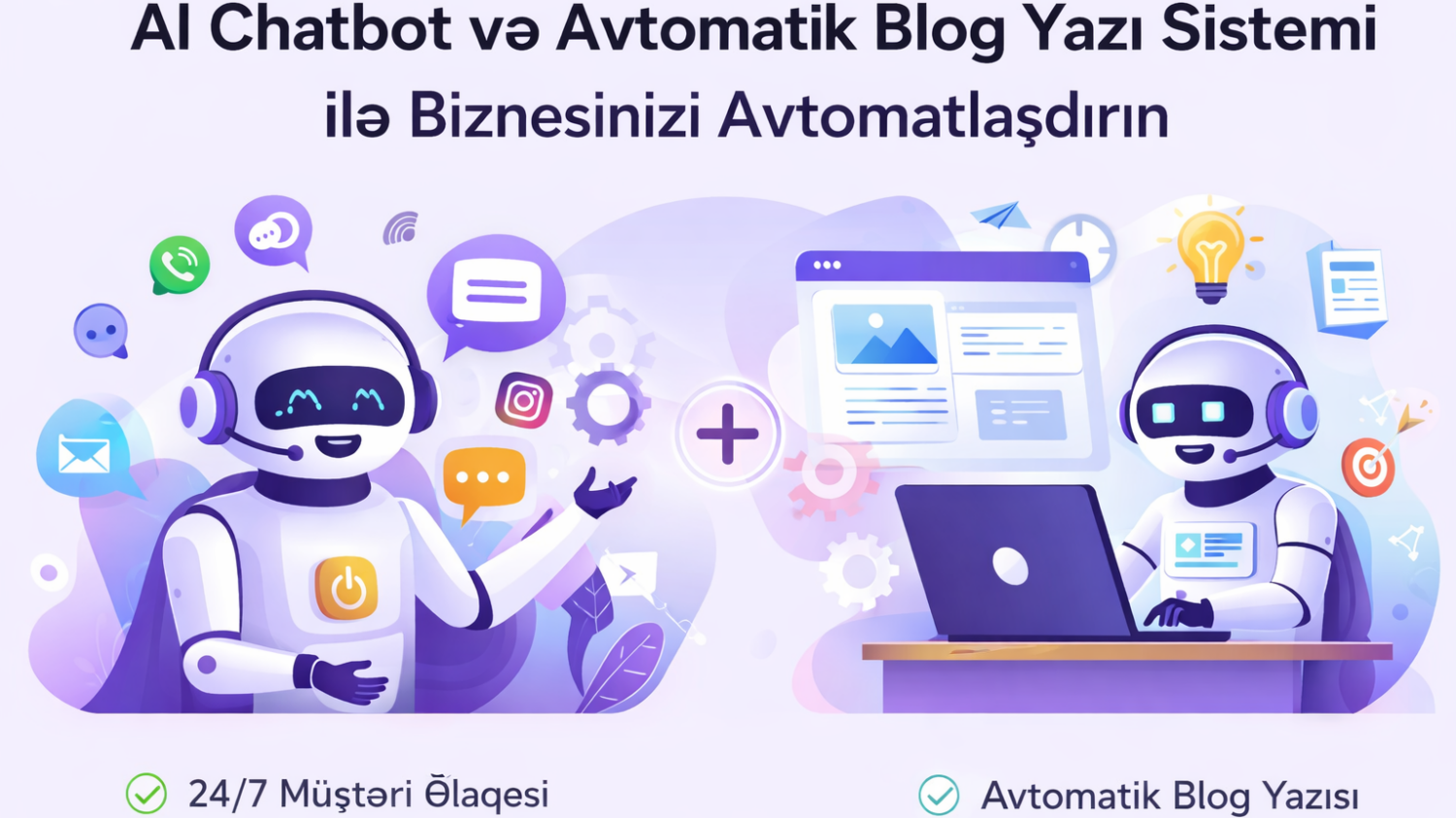 AI və AI ilə biznes avtomatlaşdırması – chatbot və avtomatik blog yazı sistemi ilə effektiv satış və müştəri dəstəyi